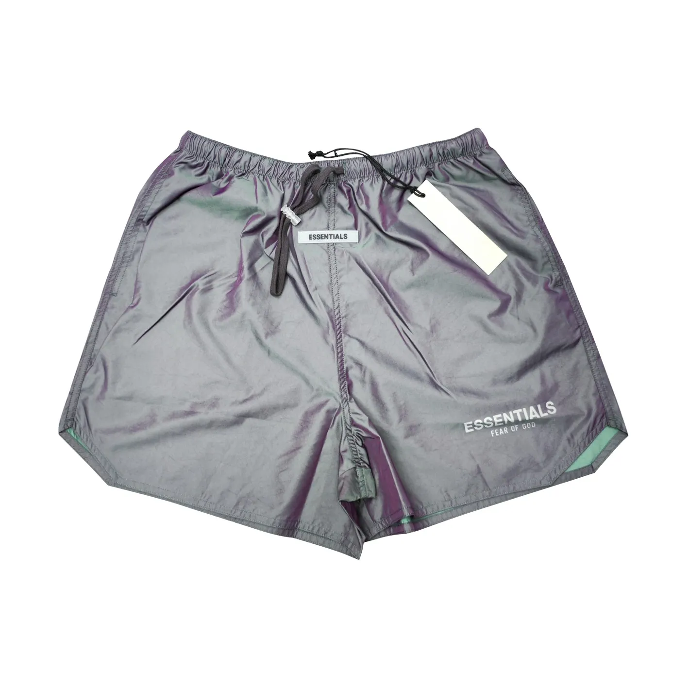 The top version of FOG FEAR OF GOD New Arrival ESSENTIALS is an American high-street fashion brand with 20 multi-thread woven colorful sports shorts. The main line of the seventh season is fog colorful shorts. This fabric is made of two different yarns interwoven with warp and weft. It shows different luster at different angles. All customized with 0 color difference. All customized with laser punching on the surface. The leather label material is an imported special material. Except for the fabric, which needs to be customized, suede with holes inside and outside is no longer new. The fabric this time is stiffer than last year's colorful fabric, which is a bit taller, wider and more textured. It is customized with high-density coating and high-grade nylon memory cloth. This fabric has a built-in memory effect and will rebound when wrinkled. It has a certain gloss and wear-resistant tear resistance, so it has a more regular and linear fold when worn, unlike knitted fabrics with arcs, which is more high-end. The internal suede mesh material improves the texture and comfort of the shorts. SIZE: S-XL Color: Dazzling Color
